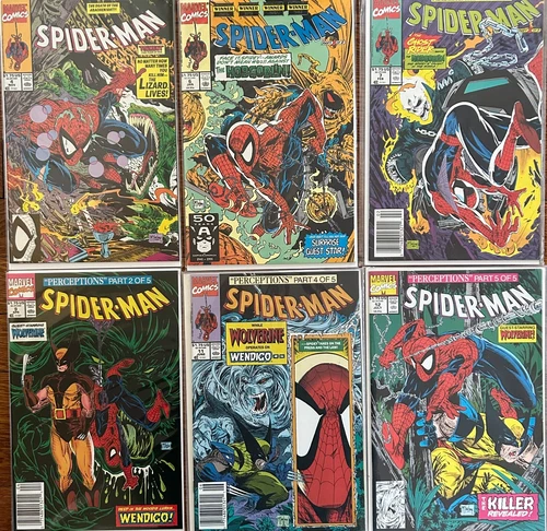 SPIDER-MAN (og Vol 1 McFarlane) LOT of 6 EARLY NM+(amazing, ultimate) WOLVERINE