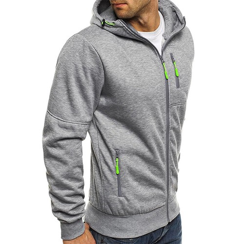 Men Zip Up Hoodie Winter Sweatshirt Fleece Warm Jacket Coat Sweatshirt Outwear - Picture 7 of 17