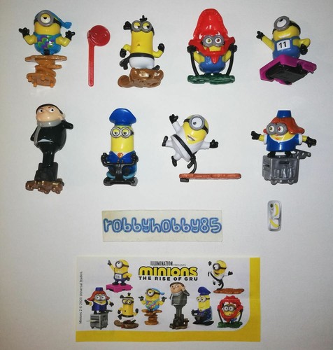 Minions 2 The Rise Of Gru Complete Set With All Papers Kinder Surprise Ebay