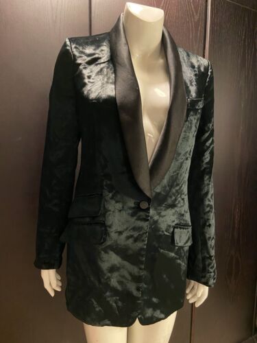 NUOVO cappotto blazer giacca di velluto Emanuel Ungaro taglia 42 seno singolo - Foto 1 di 11