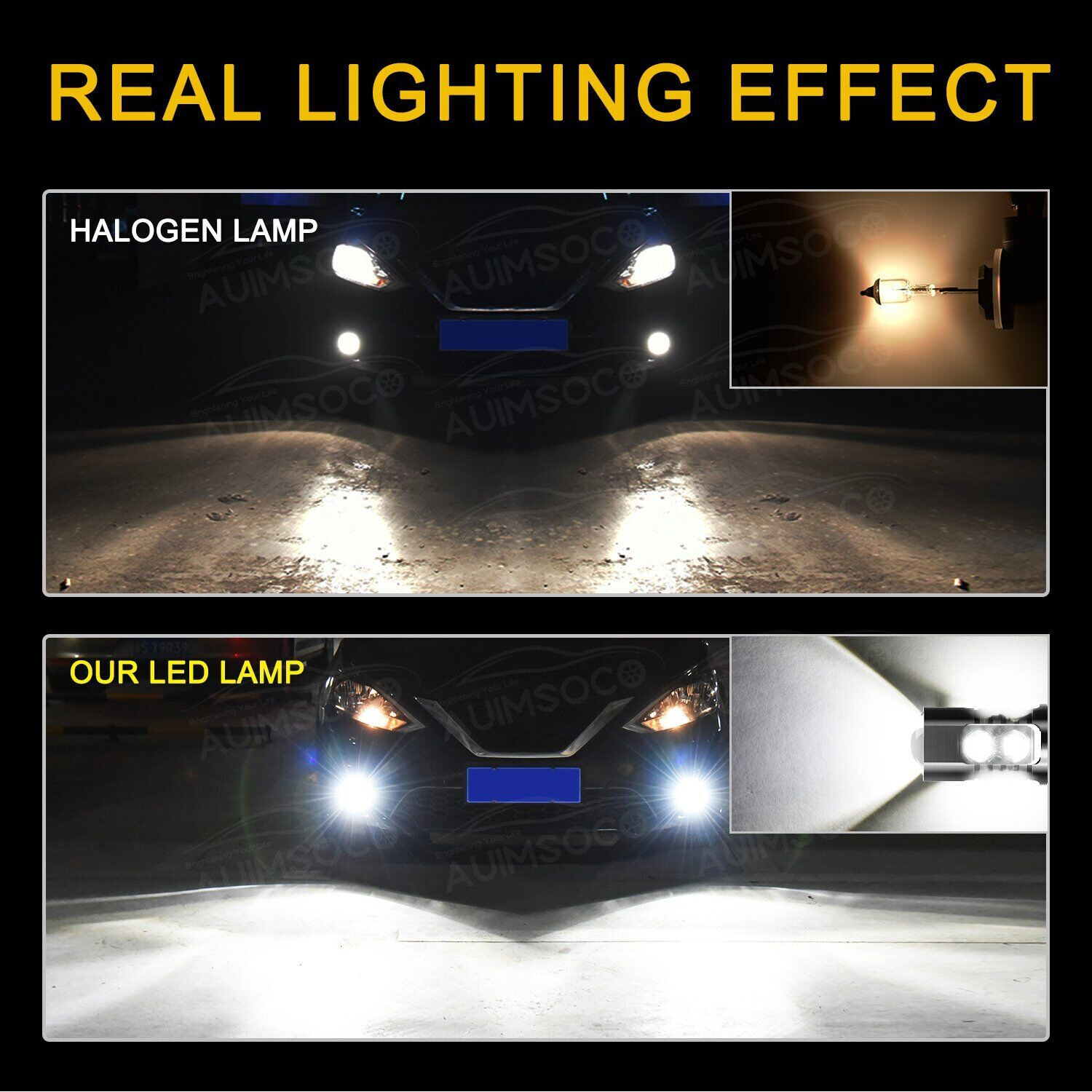 2X 9005 White LED DRL Daytime Running Light Bulbs For Honda Civic Acura