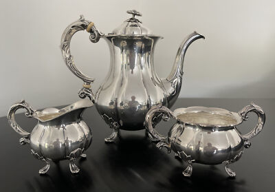 CARL M COHR DENMARK STERLING SILVER COFFEE AND TEA SET (3