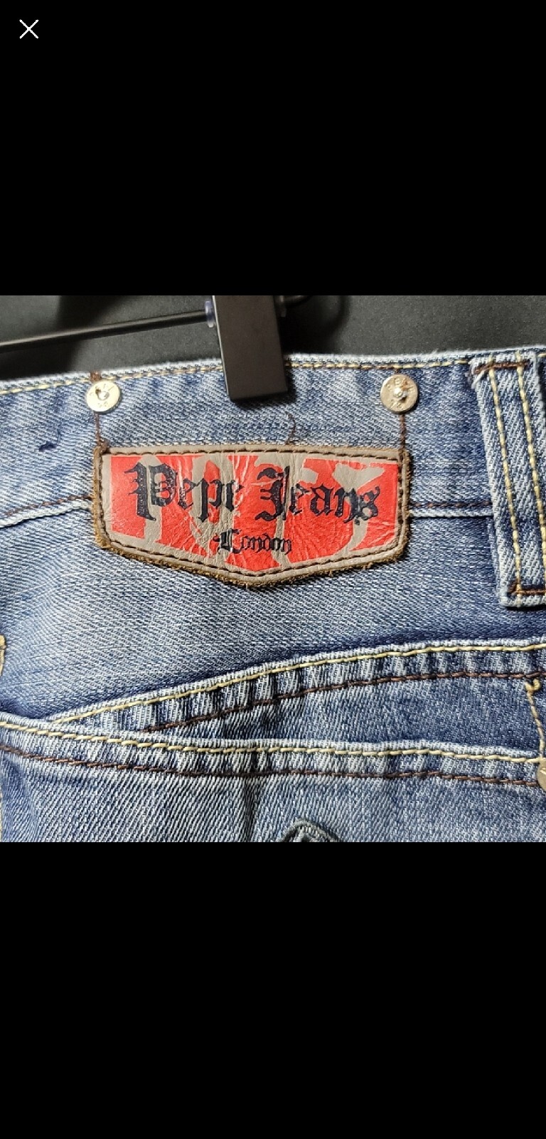 GUC Vintage Pepe Jeans London UK Men's Jeans - 36 X 32 - Embroidered Cross Wings image 7