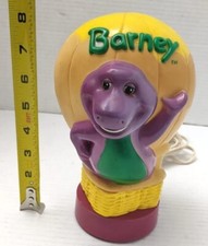 Vintage 1992 Barney Purple Dinosaur Air Balloon Bedside Lamp Kids Night Light
