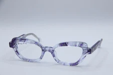 NEW L.A. EYEWORKS WING NUT 617 CLEAR PURPLE AUTHENTIC FRAMES EYEGLASSES 52-22