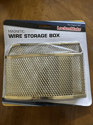 LockerMate Magnetic Wire Divided Storage Box Work School Locker Fridge - Gold