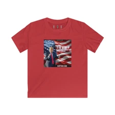 T-R-U-M-P Anthem 2024 by Captain USA - President Donald J Trump Kids Softstyle