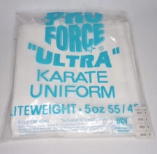 Pro Force Karate Uniform Size 0 Stock #2820 5oz 55% Cotton/45% White New