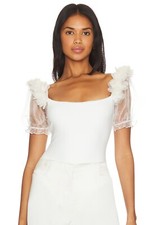 Free People/ Intimately FP Pretty Petals Off White Bodysuit Small New BD161