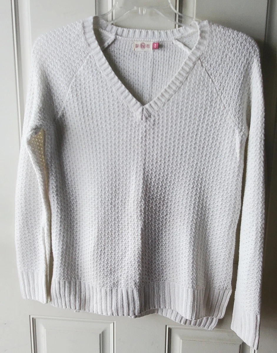SO Sweater Women s White Sparkle Size Medium eBay