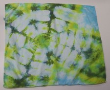 Tie Dye Bandana 21" x 21" Green Web Reflection 100 cotton