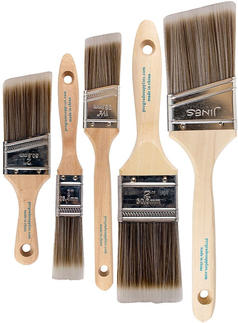 Greatandrew 10 Piece Paint Brush Set – Polyester Bristles With Soft Grip Handle, Includes 1", 2", 3" & Angle Brushes - View #13