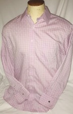 Michael Khors Purple L/S Cotton Checked Dress Shirt XL 17 1/2 34/35
