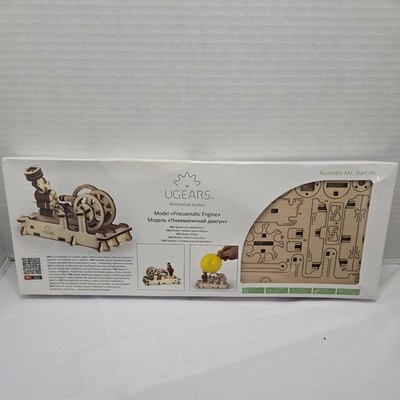 Ugears Model Pneumatic Engine Assemble Propel Wood Mechanical 3D Puzzle NEW