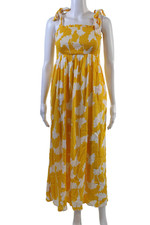 Diane Von Furstenberg for Target Womens Floral Maxi Dress Yellow Size 2XS