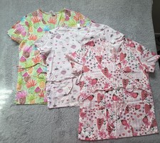 Nurse Scrub Tops Lot Just Be Womens Small Multicolor Nurse Wrap V Neck Pockets