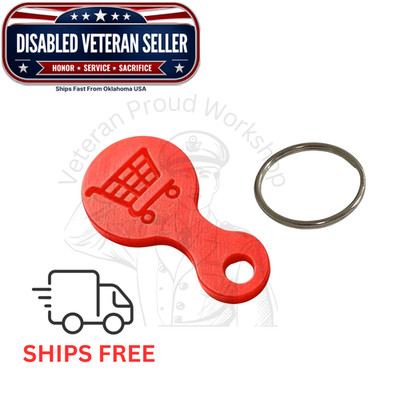 ALDI Shopping Cart Key Chain Tool w/Key Ring Quarter Size Coin Token - Reusable