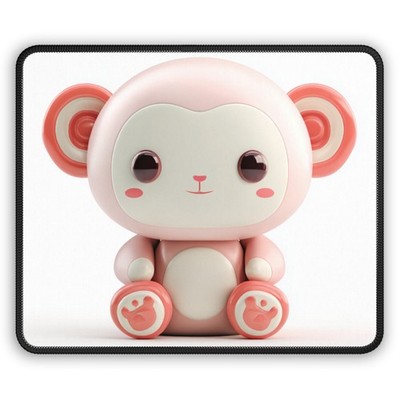 Cute Pink Monkey Gaming Mouse Pad | Kawaii Animal Desk Mat