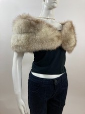 Beautiful  Fluffy Blue Fox Fur Wrap Shawl Stole - Vintage Fur