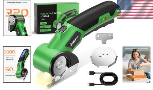 Rechargeable Electric Box Cutter with Upgraded Motor & Ergonomic Design in Green - Picture 2 of 10