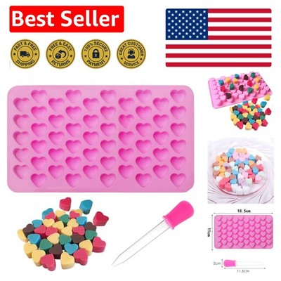 BPA-Free Silicone Heart Moulds with Dropper: 55 Cavity Candy & Wax Melts