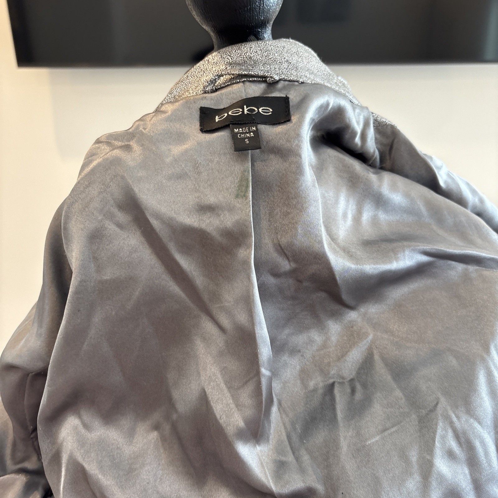 Bebe Cobblestone Silver Pattern Vintage Biker Jac… - image 16