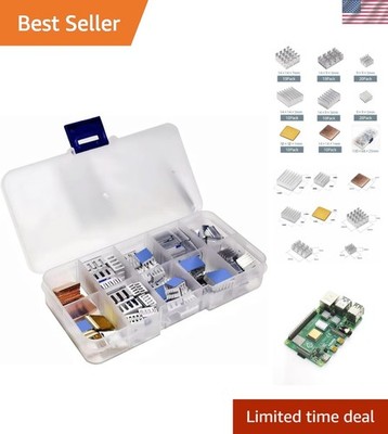 100 PCS Heatsink Set | 8 Sizes for Raspberry Pi and Electronic Cooling