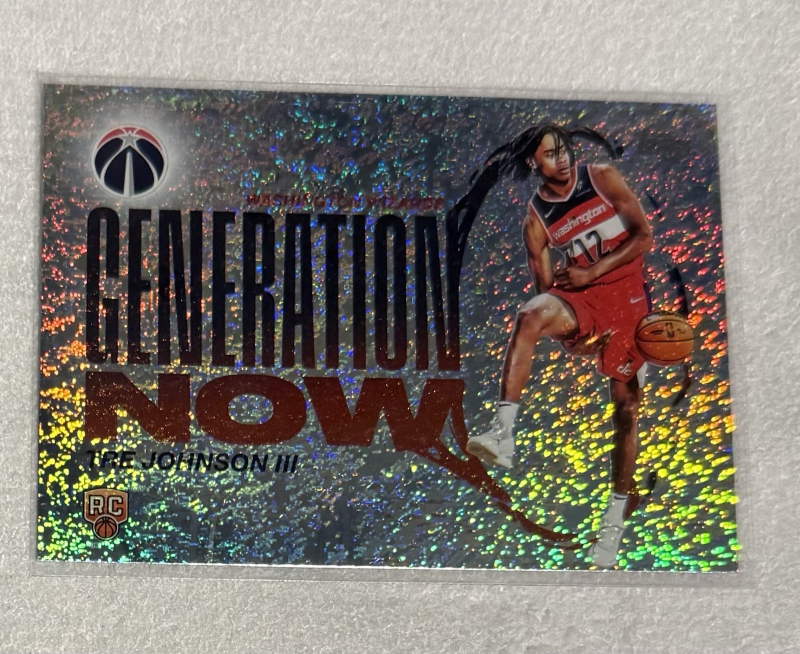 2025 Topps Flagship Tre Johnson Generation Now Rookie Card Rainbow Foil Wizards