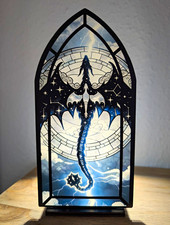 Fourth Wing Style Acrylic Stained Glass Window Bookstand/Shelf Decor + Free LED
