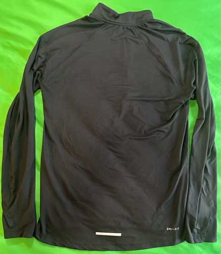 Nike Running 1/4 Zip Pullover Shirt Mens M Black Dri-Fit Element Reflective - Picture 3 of 4