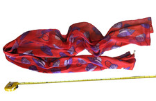 Women  s Purple Hat 100 Polyester Scarf Red 60 X 13 Inches "Silk Feel"