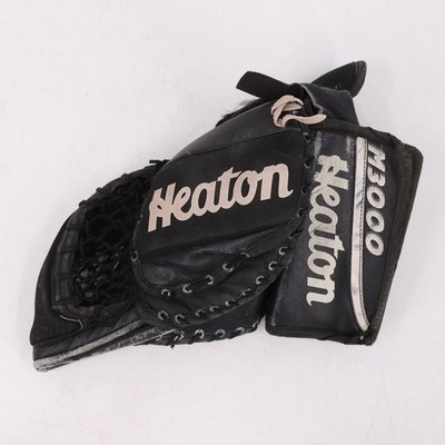 Vintage Heaton M3000 Goalie Catcher Glove Trapper Black Made In Canada NHL Pro
