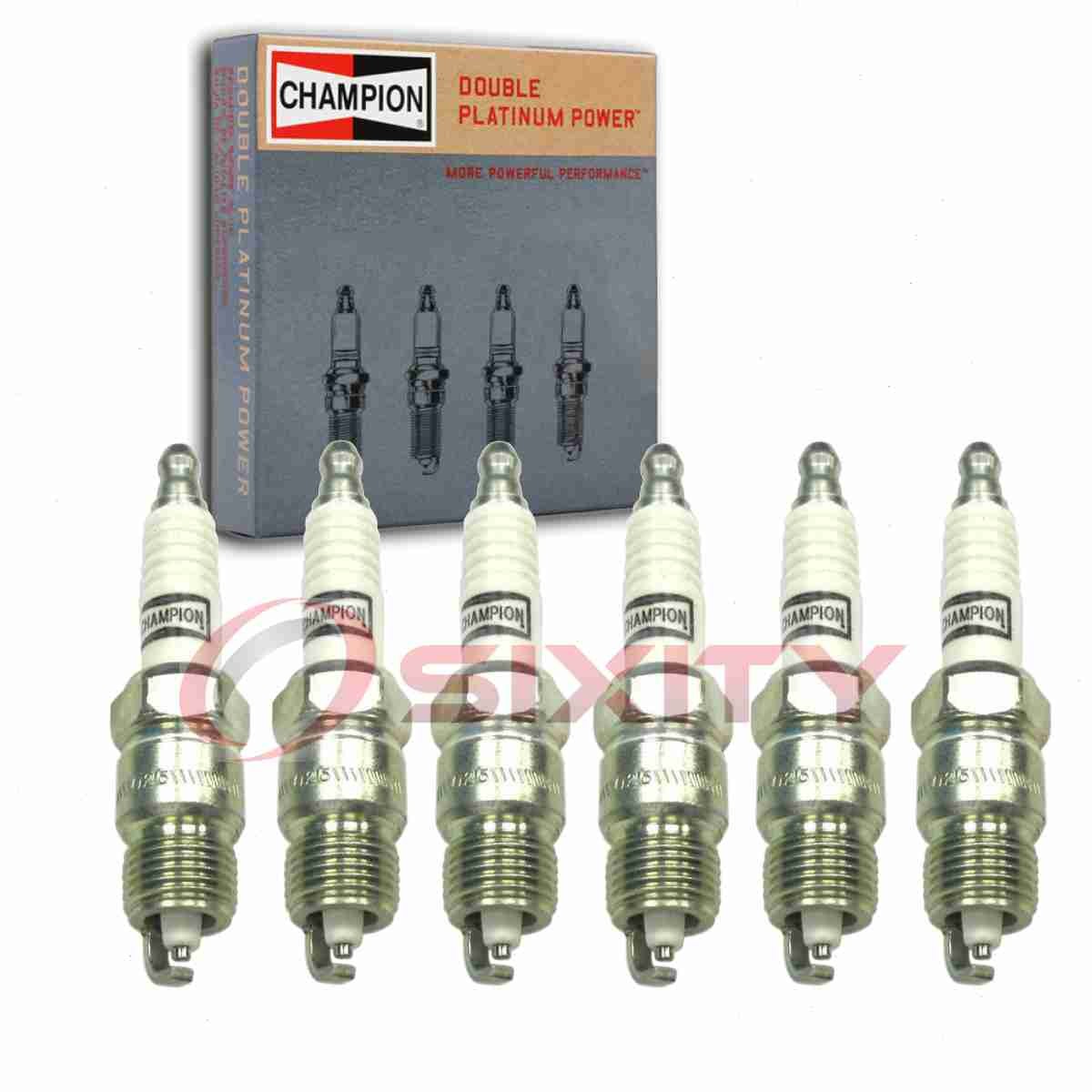 6 pc Champion Double Platinum Spark Plugs for 1989-1991 Isuzu Trooper 2.8L go
