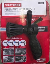 CRAFTSMAN 719861  HEAVY DUTY METAL FIREMAN HOSE WATER NOZZLE, 4 SPRAY PATTERNS 