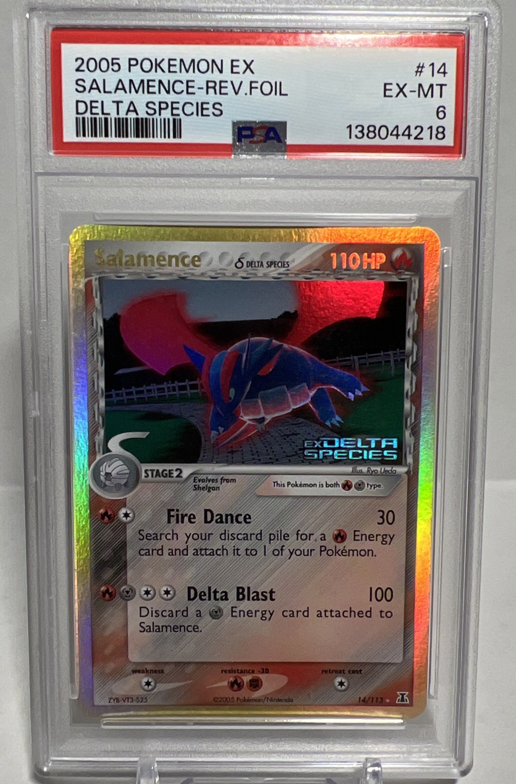 Pokémon EX Salamence Delta Species Reverse Holo Rare 14/113 PSA 6 STAMPED.
