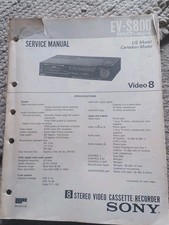Sony EV-S800 Video 8 VCR Factory Repair Service Manual Original 