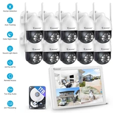 JENNOV 5MP Wireless Home Security Camera System WiFi Outdoor 360° PTZ 10CH NVR