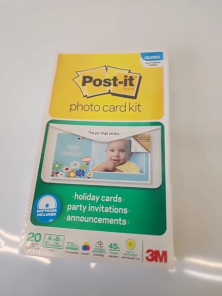 2x Post-it Photo Holiday Card Kit 4X8 Semi Gloss Sticky Picture Paper & Software - Image 4 of 4