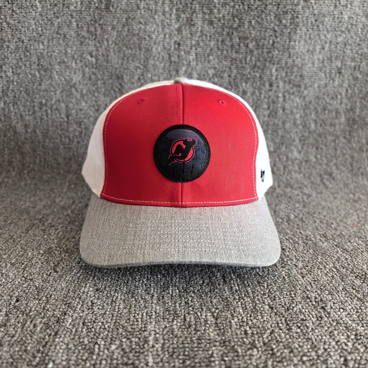 47 Brand New Jersey Devils NHL Trucker Snapback Hat Cap Red White Grey