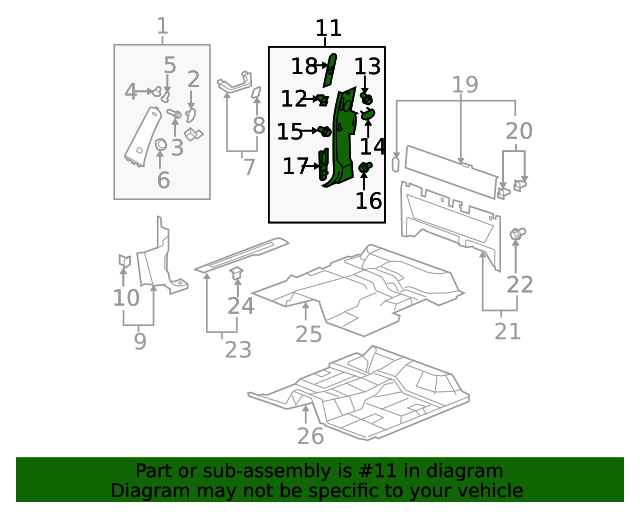 Genuine GM Door Pillar Post Trim Set 22871289 | eBay