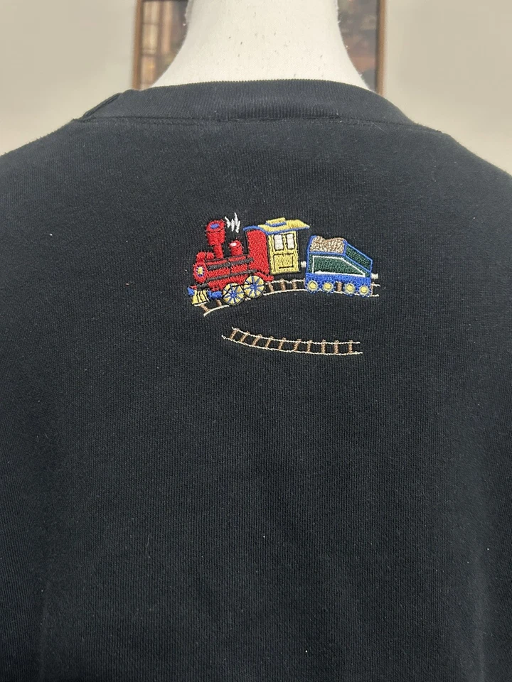 Suéter Vintage Westbound Mujer S Navidad Tren Elfo Santa Diciembre Feo Foto 4 de 4