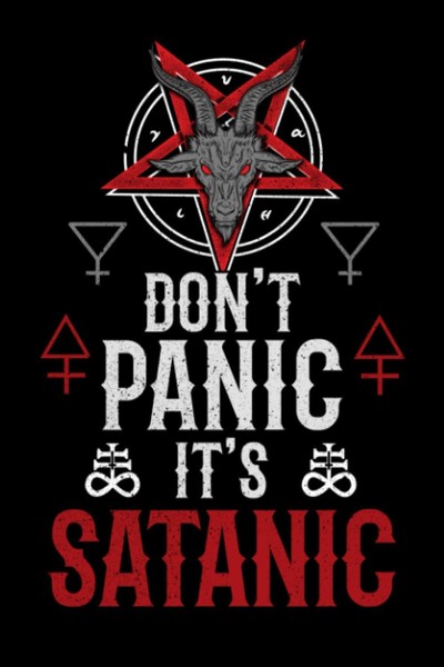 Notizbuch Liniert 6X9 Don't Panic It's Satanic 120 Seiten, Schreibheft, Tagebuch-image