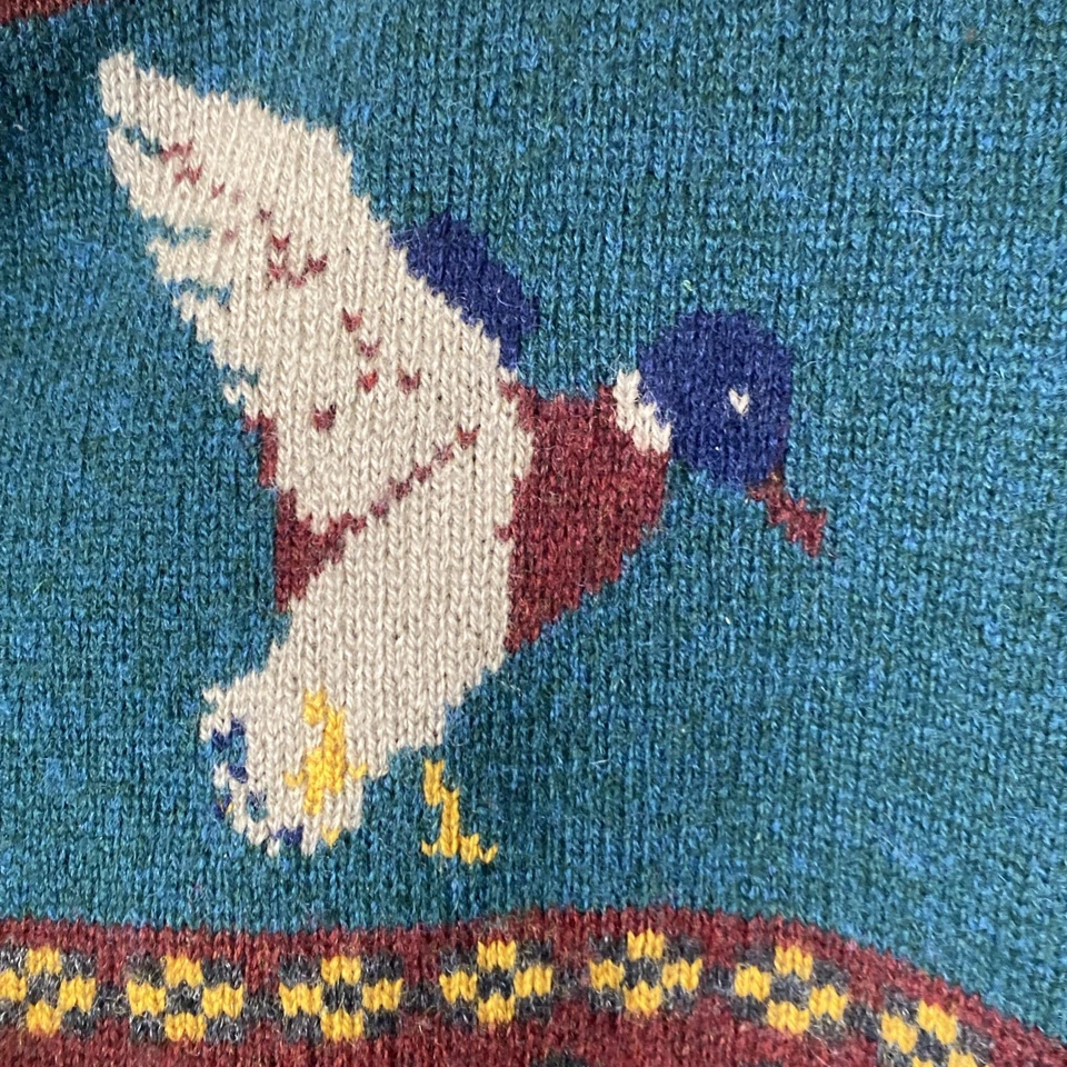 VTG Woolrich M Medium 100% Wool Mallard Knit Sweater Men's Read - Image 4 of 4