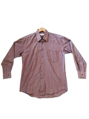 Yves Ssint Laurent Button Up Long Sleeve Collared Dress Shirt Red Men s SZ M EUC