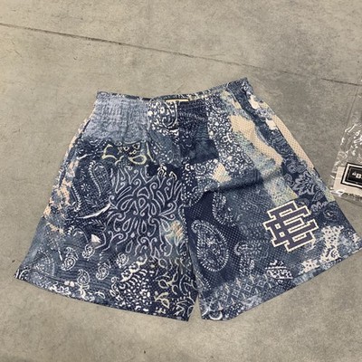 Blue Paisley Eric Emanuel EE Basic Core Shorts SS24 size small 