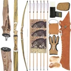 60" 62" 64" Takedown Longbow Set 20-50lbs Traditional Bow Archery Hunting Target