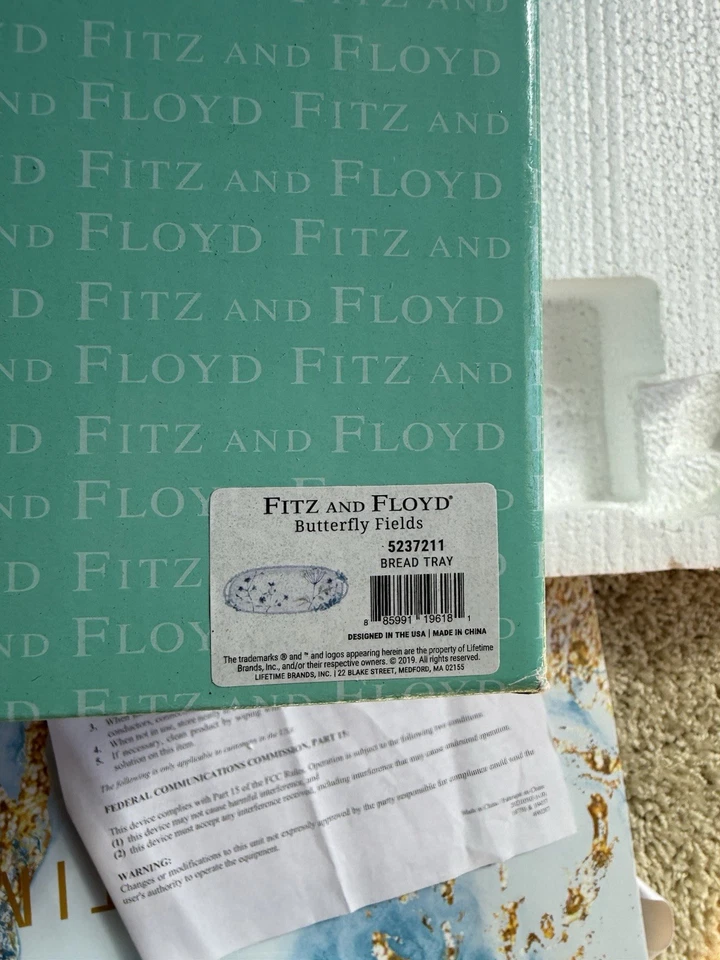 Fitz And Floyd Butterfly Fields Bread Tray 5237211 - Image 4 of 4