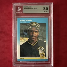 1987 Fleer #604 Barry Bonds Rookie Card BGS 8.5 nm-mt+. rookie card picture