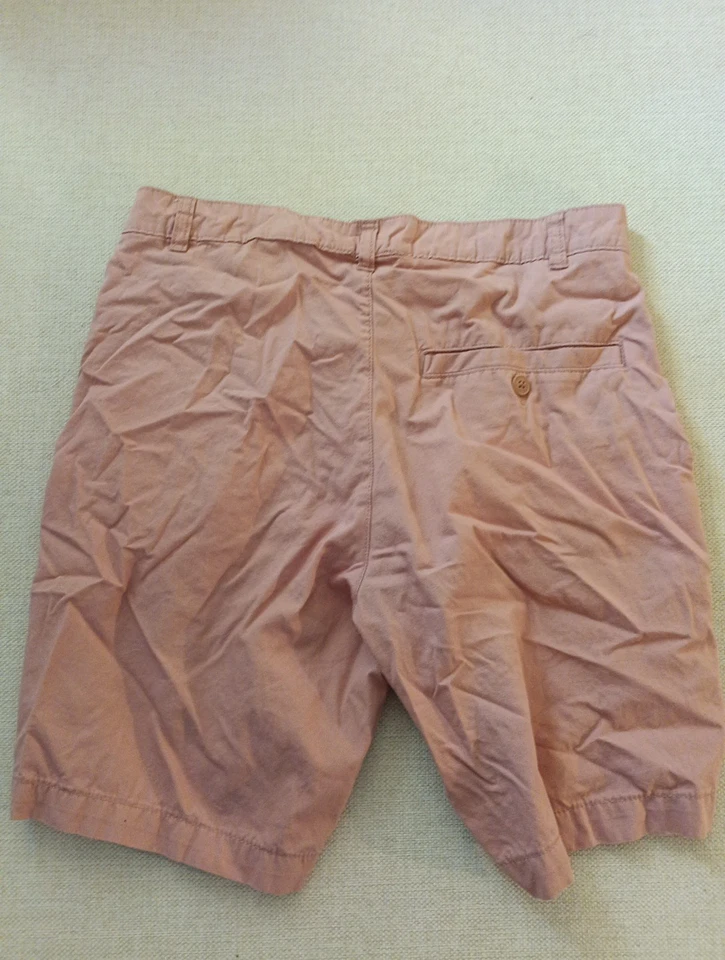 Pantalones Cortos H&M Para Hombre 30 Rosa Chino Mezcla de Algodón Preppy 9" Informales Divididos Foto 4 de 4