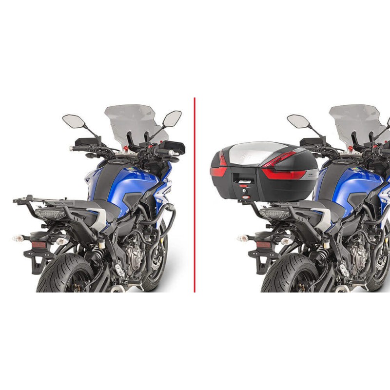 Fixation GIVI 2130FZ pour éliminer les vibrations du top case sur Yamaha MT 07 Tracer